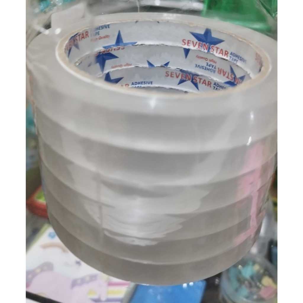 

Isolasi Bening 12 mm (0.5'') 1/2 inch - Seven Star / Selotip Bening / Solatip Bening / lakban bening