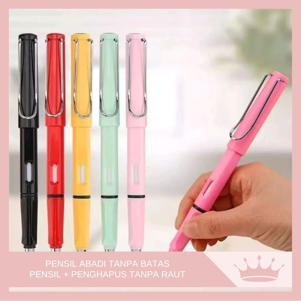 

Pensil Abadi Eternal + Penghapus / Pensil Tanpa Batas / Alat Tulis Sekolah / Pensil Sekolah