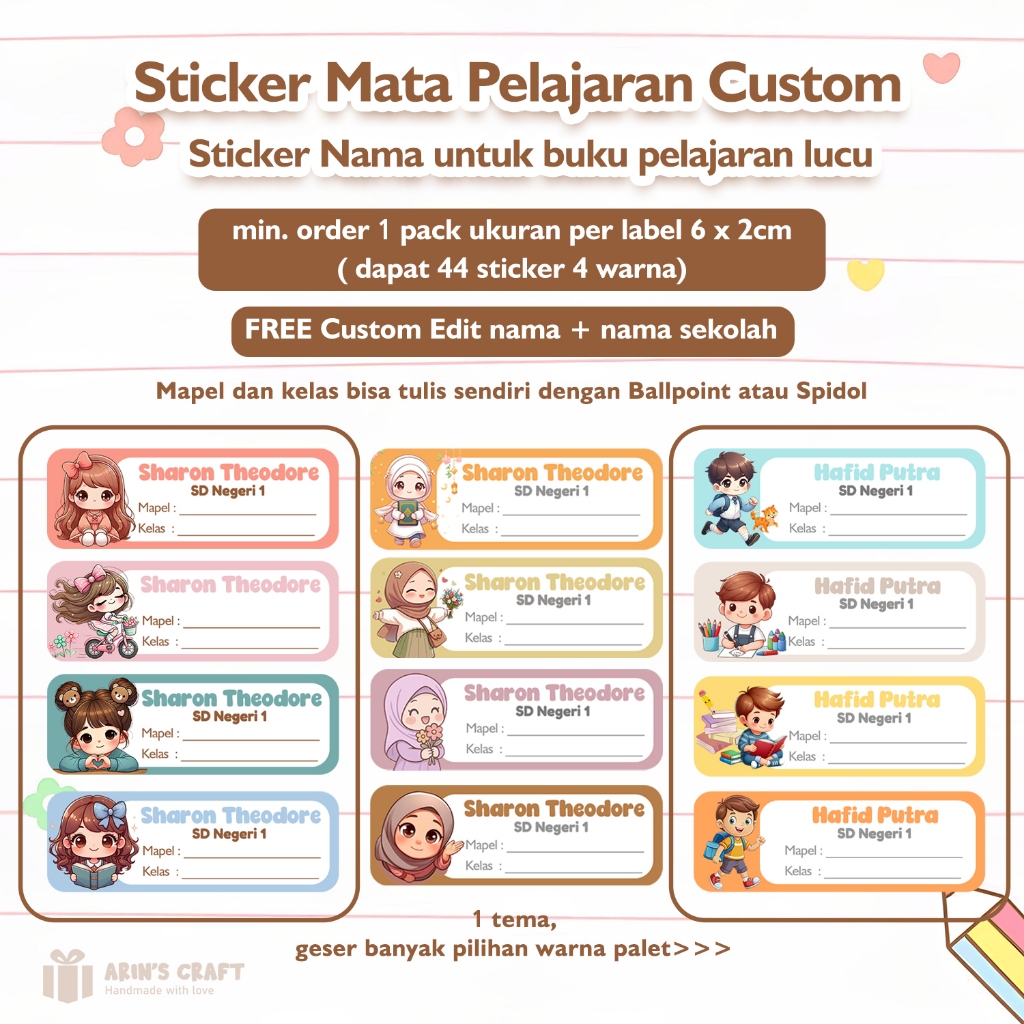 

Sticker Buku Pelajaran / Sticker Nama / Sticker Buku Sekolahan / Label Nama Buku