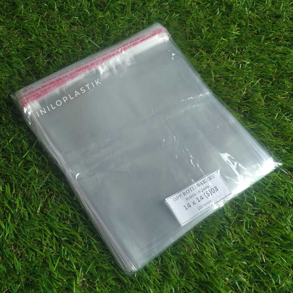

Plastik OPP Seal Roti Pie Souvenir lem perekat 14x14 / Plastik Kue Seal OPP 14cm x 14cm