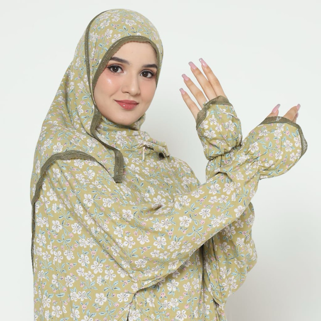 Mukena PASMINA motif bunga mukena rayon adem mukena dewasa bagus premium