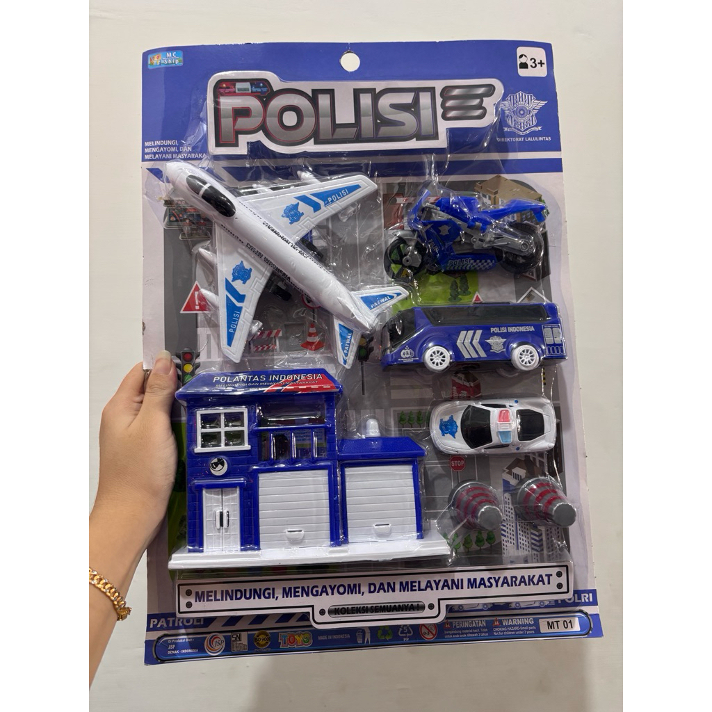 Mainan Polisi Mobil Motor Bus Pesawat Damkar Kebersihan Kantor Polisi Mainan Edukasi Polri Polantas