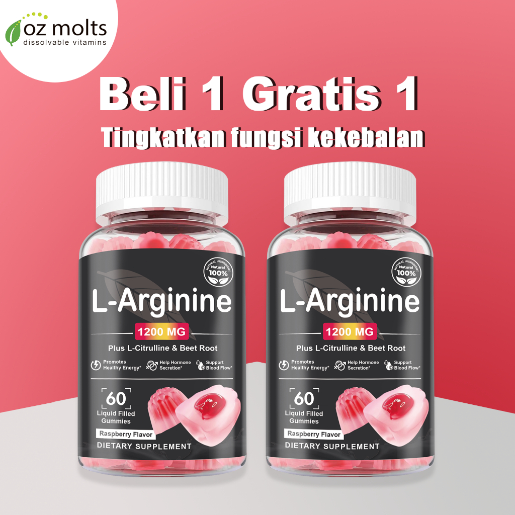 ORIGINAL Ozmolts L-Arginine Gummies Workout Supplement Increase Energy L Arginine Gummy Support