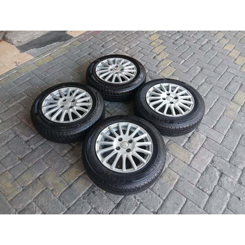 VELG MOBIL BEKAS OIGINAL STD KARIMUN WAGON RING 14 LEBAR 5 PCD 4X100 ET 45 SLV +BAN FUEL SMART 165 7