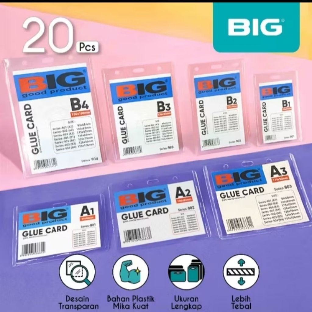 

20 pcs ID Card Mika Glue Card Ukuran A1 A2 A3 B1 B2 B3 B4