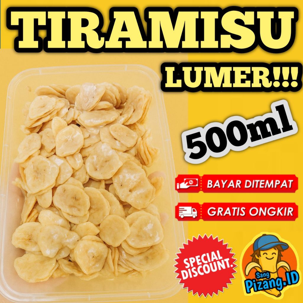 

Keripik Pisang Lumer Tiramisu 500ml + Free sendok | SangPizang.ID