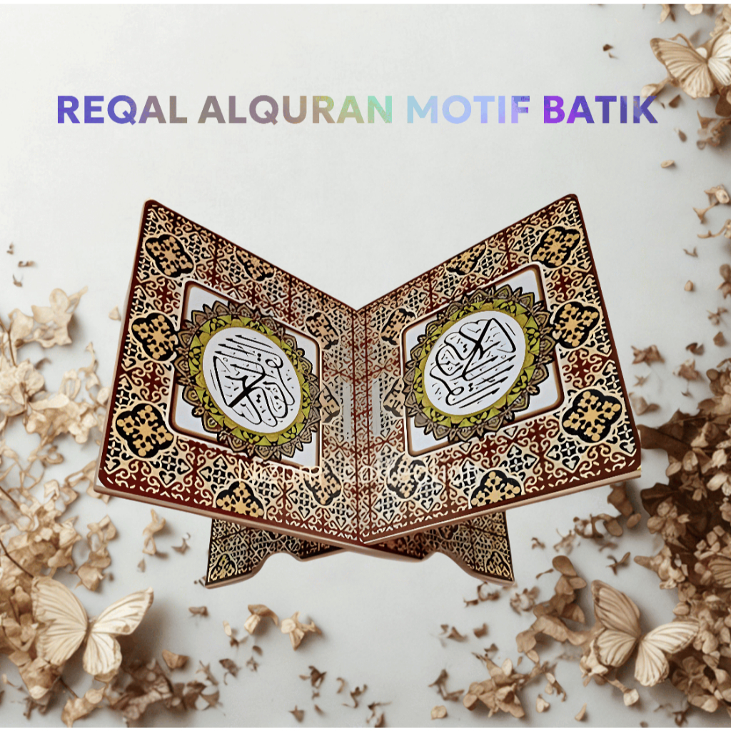 Reqal Al-Qur'an/ meja lipat Al-Qur'an Motif Untuk Mengaji Murah