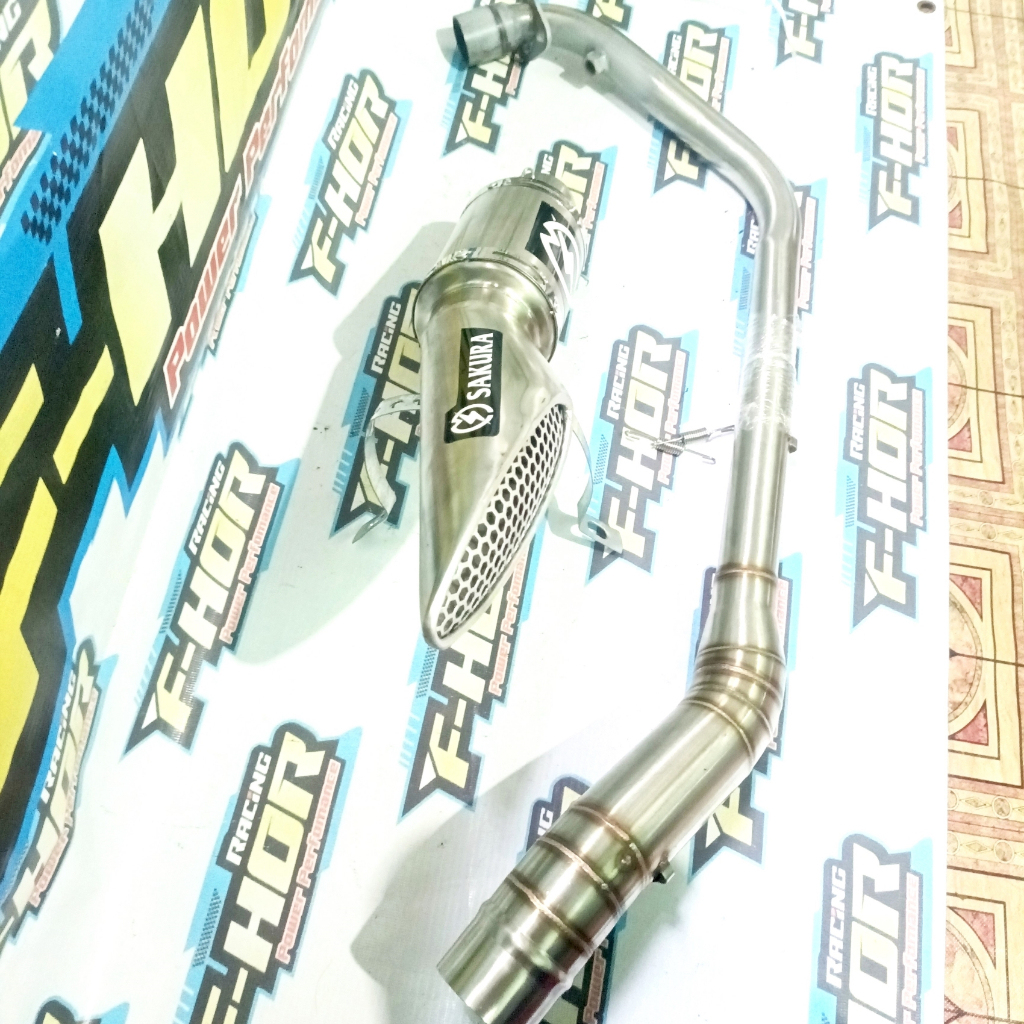 Knalpot RACING model SAKURA samping CBR150 R CB150R GSX VIXION R15 V3 V2 XABRE TIGER VERZA