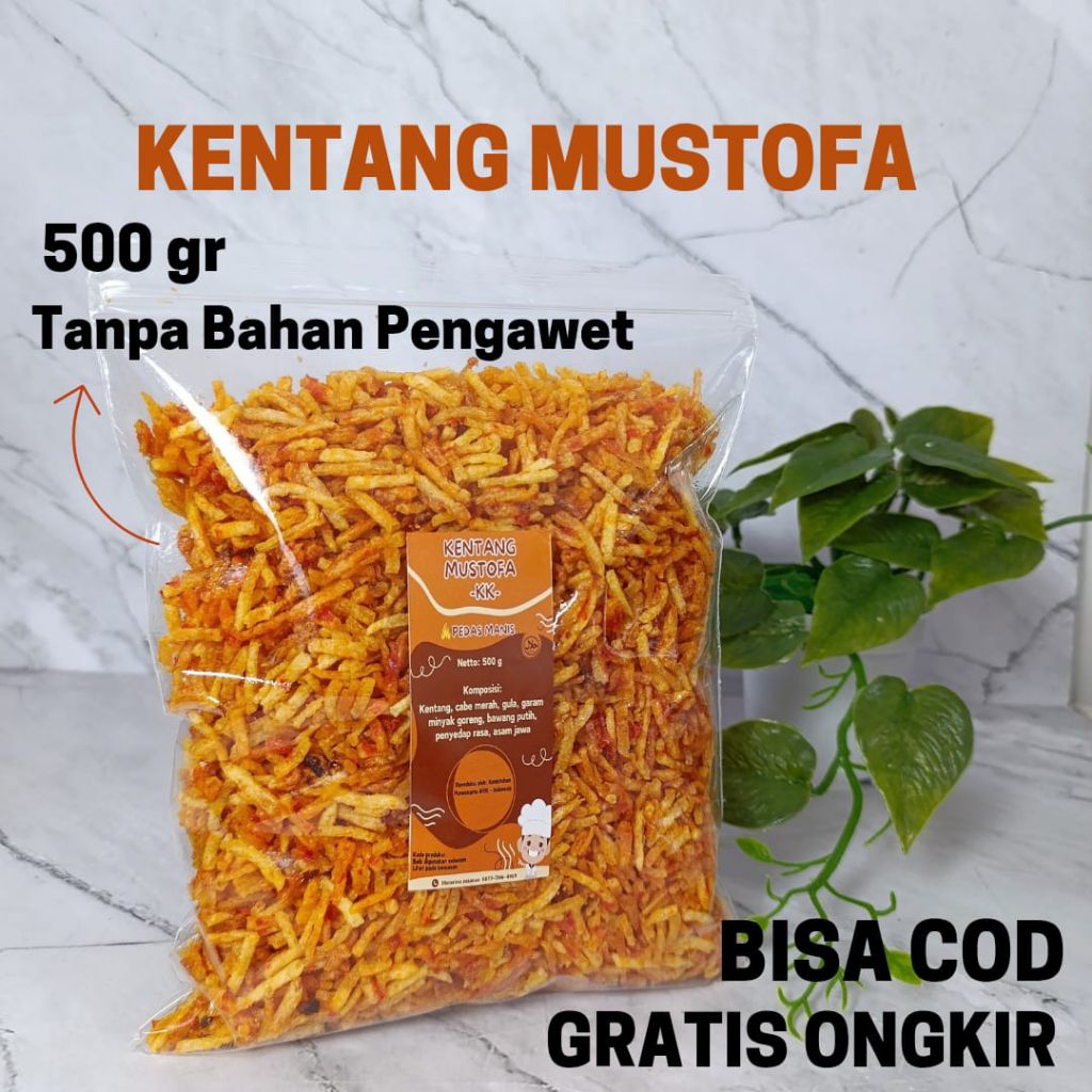

Kering Kentang Mustofa Pedas Manis 500gr Dieng Premuim Makanan Ringan