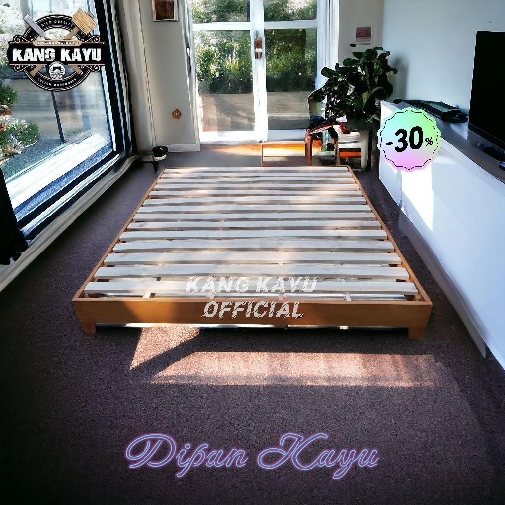 Kang Kayu Dipan Kasur 160x200 Queen Bed Dipan Kayu Alas Kasur Kayu Tatakan Kasur Type A3