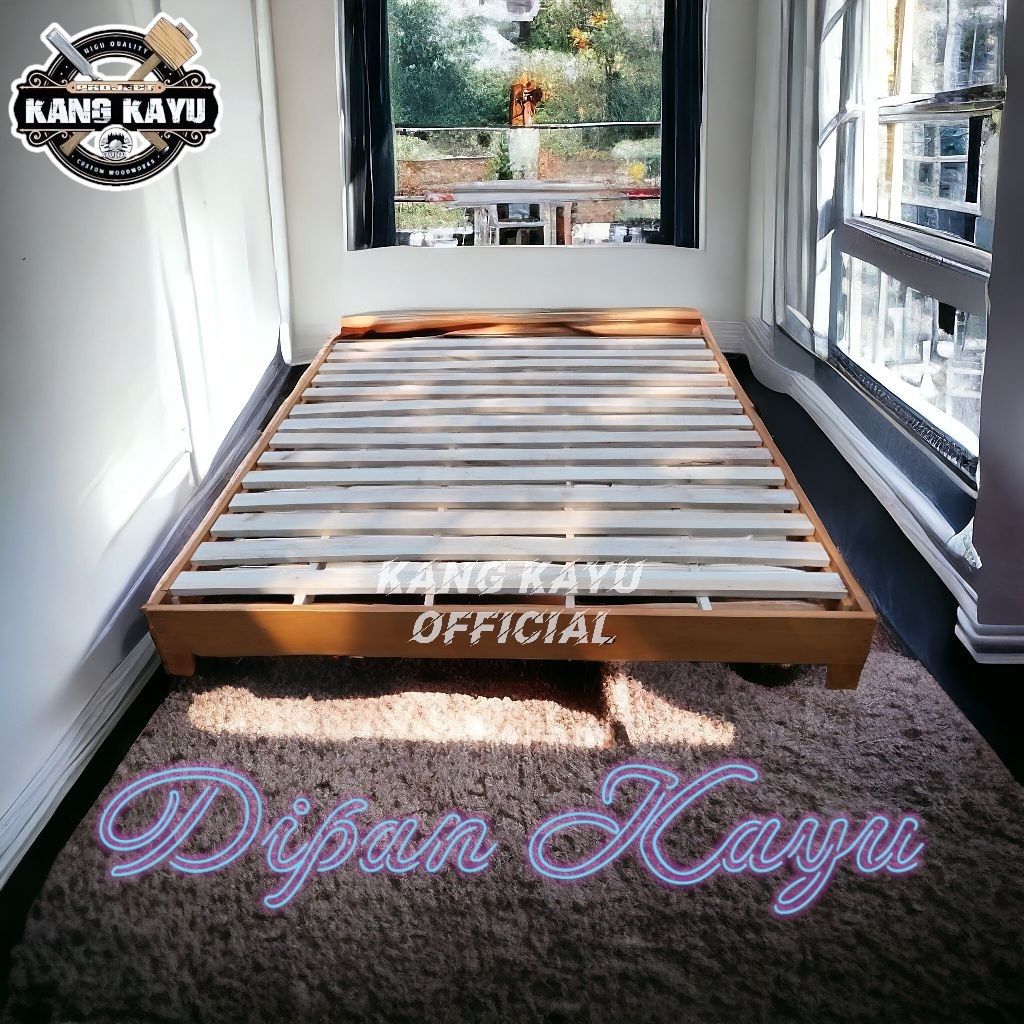 Kang Kayu Dipan Kasur 100x200 Single Bed Dipan Kayu Alas Kasur Kayu Tatakan Kasur Type A3