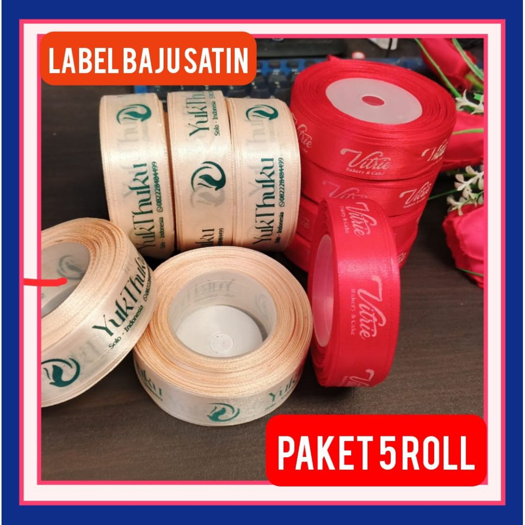 

Label Baju Satin Custom Per Roll