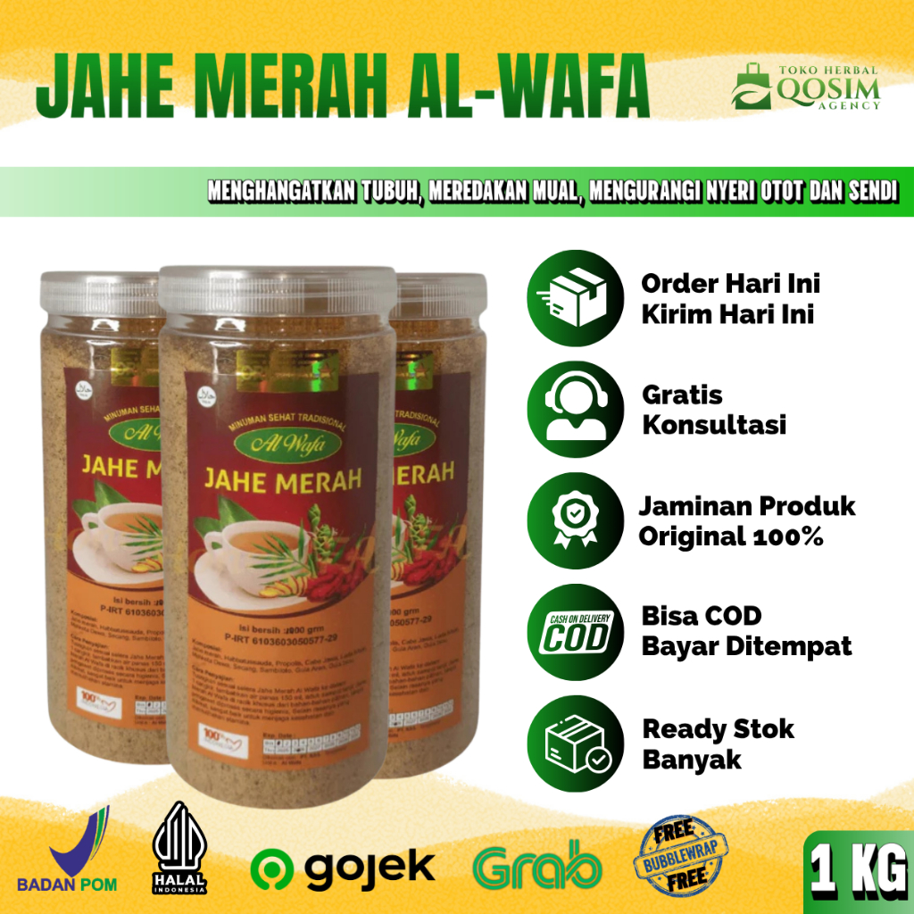 

Jahe Merah Bubuk Instan Al-Wafa Membantu Atasi Mual Kembung dan Penghangat Badan 1kg