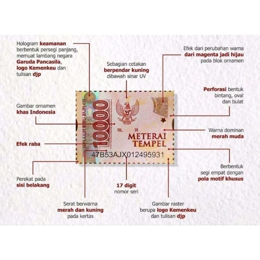 

Materai Tempel 10000 Perangko Perlengkapan Kantor