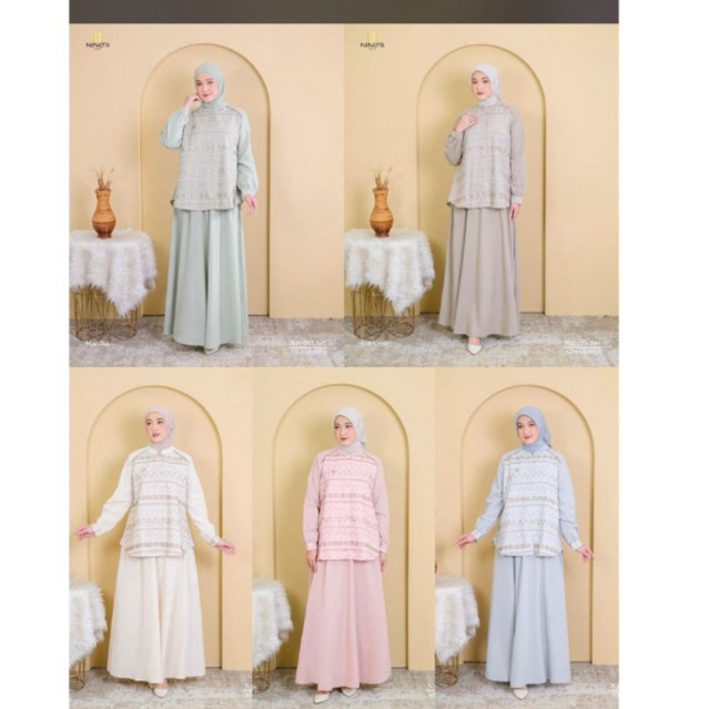 Oneset rok wanita ninos full kancing