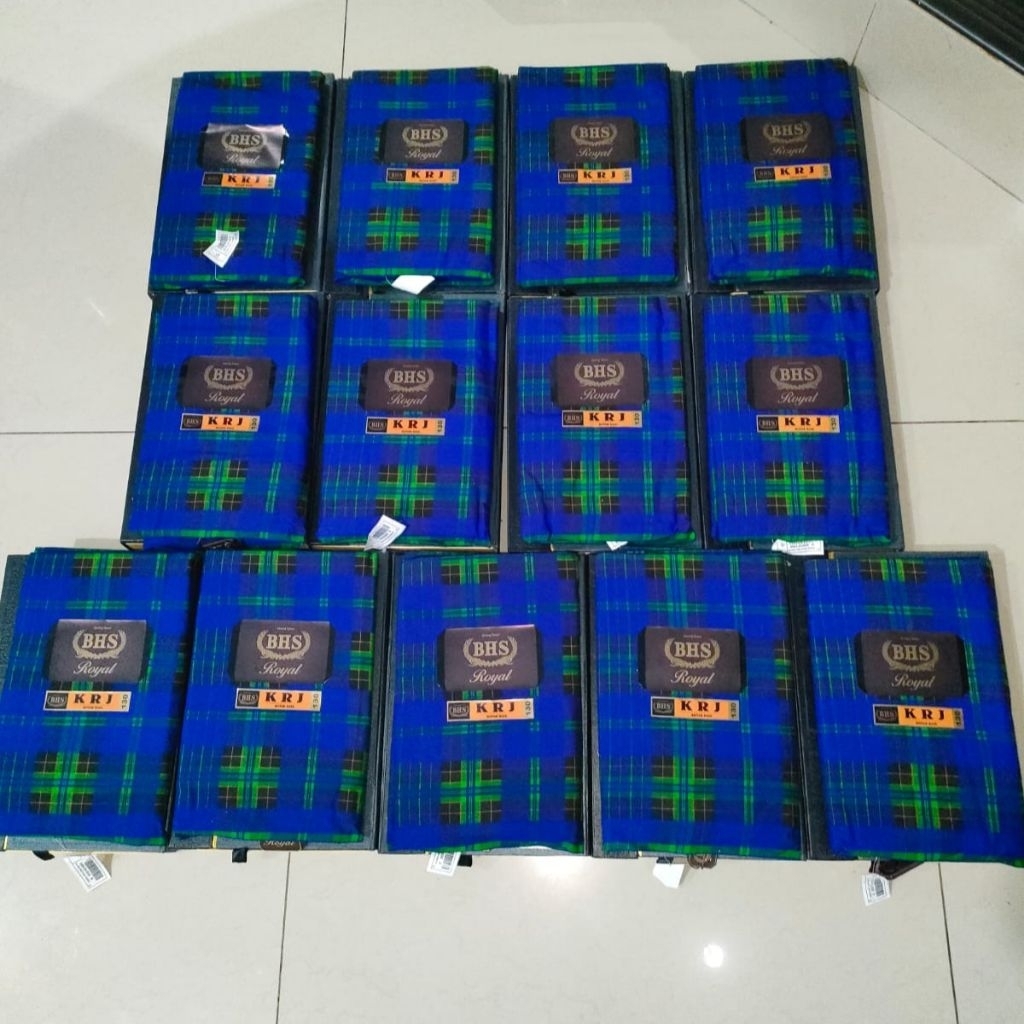 Sarung BHS Royal KRJ Gold Lawas Full Sutra Spunsilk Kotak Raja ATBM Limited (Bisa COD)