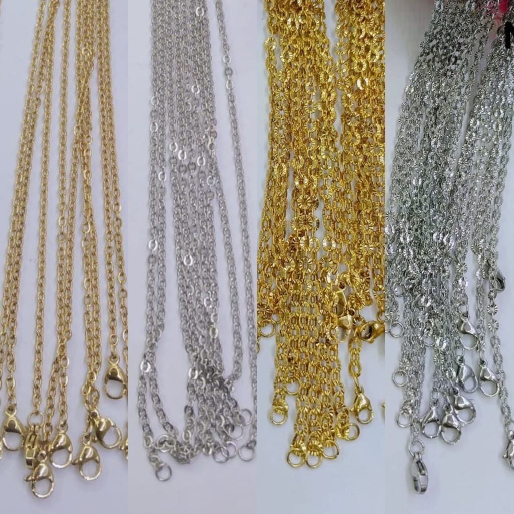 1 Pak Isi 10 Pcs Kalung Titanium Grosir Dunia Rantai / Kalung Titanium Lusinan