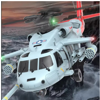 RC helikopter Yuxiang F09H Black Hawk, pesawat model simulator pendaratan satu tombol pengembalian c