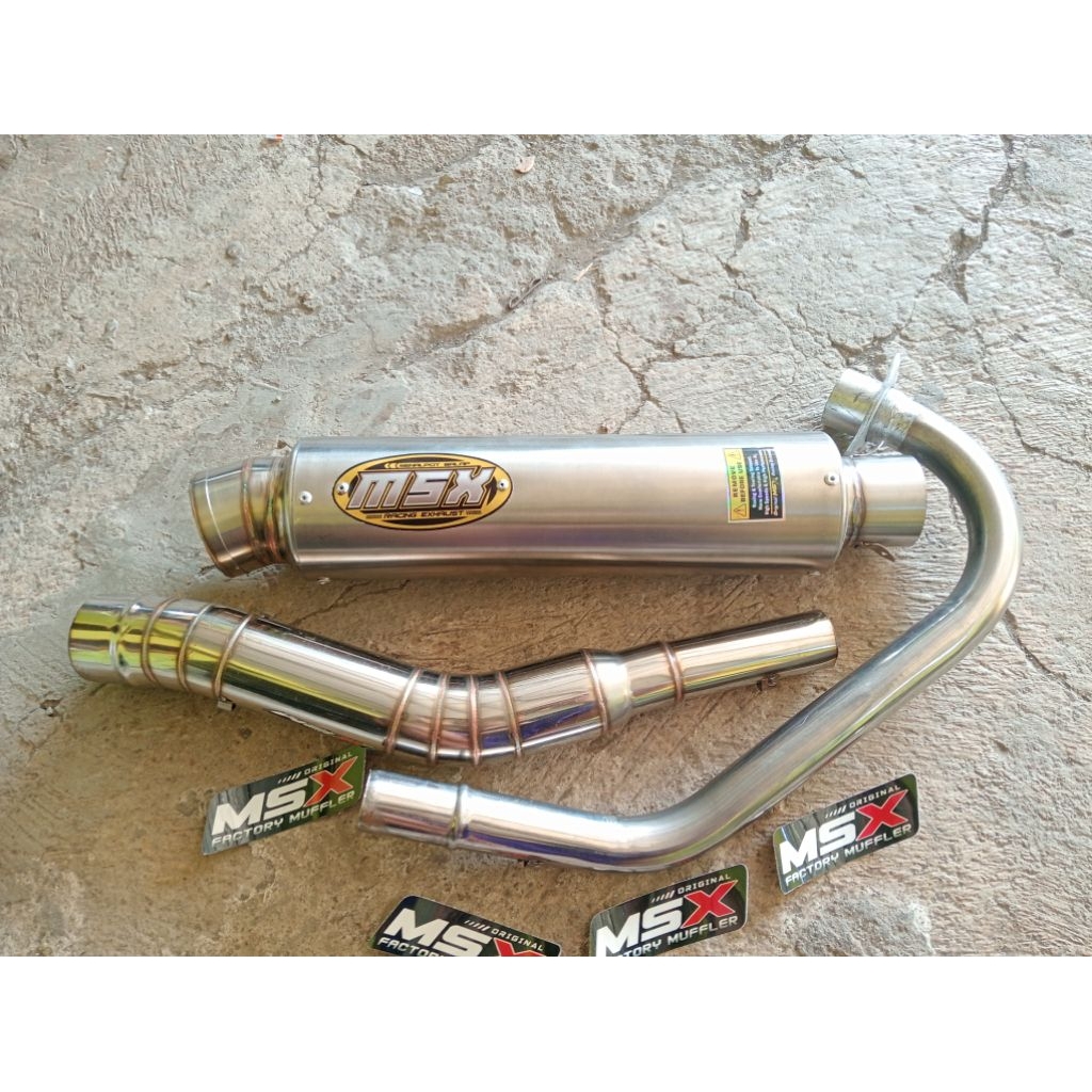 knalpot original msx jumbo dos buat motor satria Fu Vixion CBR Jupiter MX king scorpio Sonic GSX bis