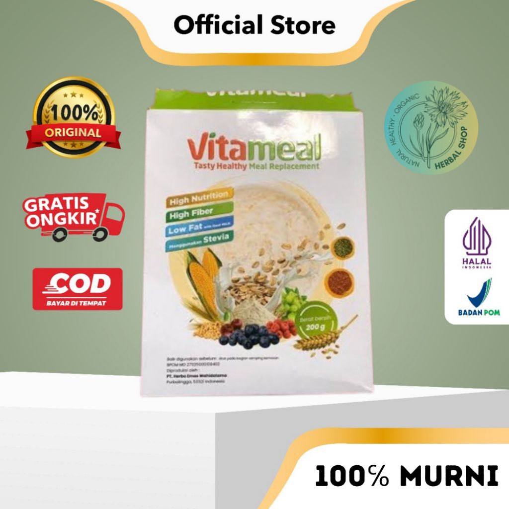 

Vitameal Sereal Sehat 100% Original Pengganti Nasi Bantu Turunkan Gula Darah & Cegah Diabetes