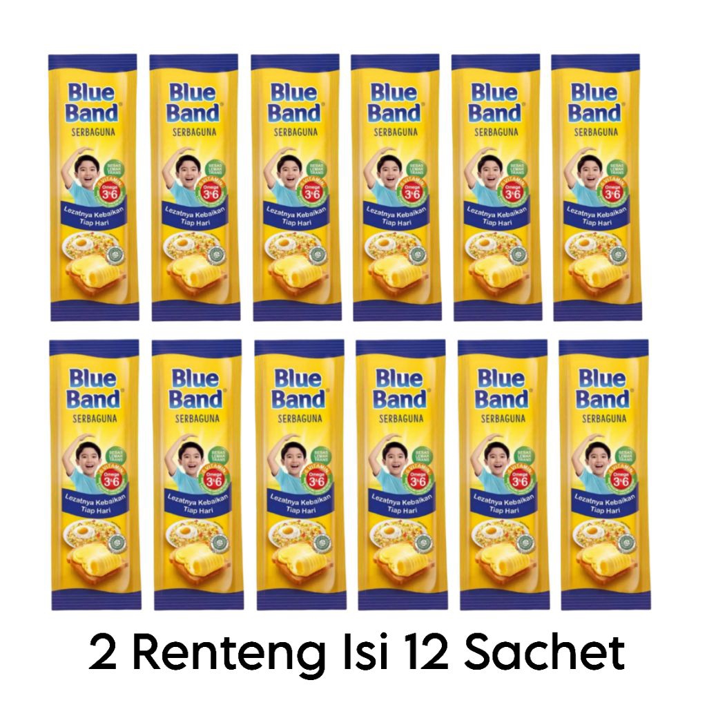 

Blue Band Sachet 2 Renteng (Isi 12) – Margarin Serbaguna untuk Masak & Kue
