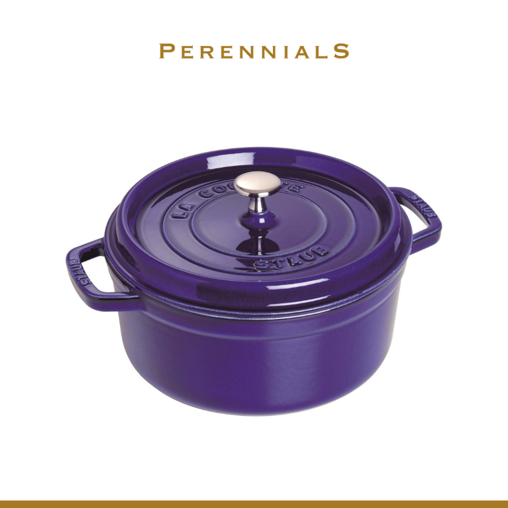 Panci Staub Cocotte 24cm Dark Blue Round Panci Biru Tua