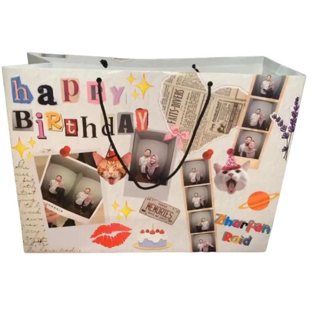 

Paper bag aesthetic custom / tas kado / hadiah foto custom aesthetic (Po 1hr paperbag express)