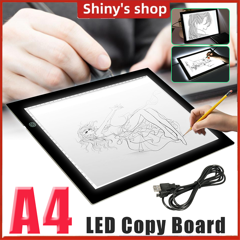 

（COD）A3/A4 LED Drawing Tracing Board Stensil Board Papan Jiplak Gambar LED Anak & Dewasa Copy Board Papan LED Light Pad Ultra Slim