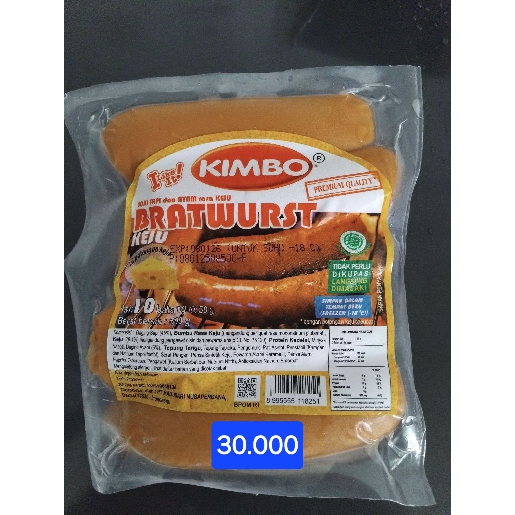 

KIMBO BRATWURST KEJU isi 10 batang @50gram