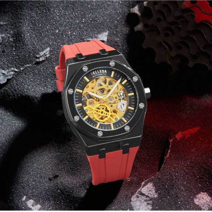 BELLEDA Jam Tangan Pria B 9532 Tali Rubber Original Anti Air Water Resistance