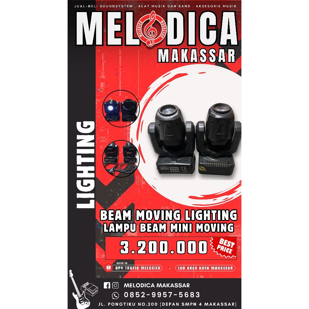 Lampu Beam Moving Mini Lighting Cocok untuk event, electone