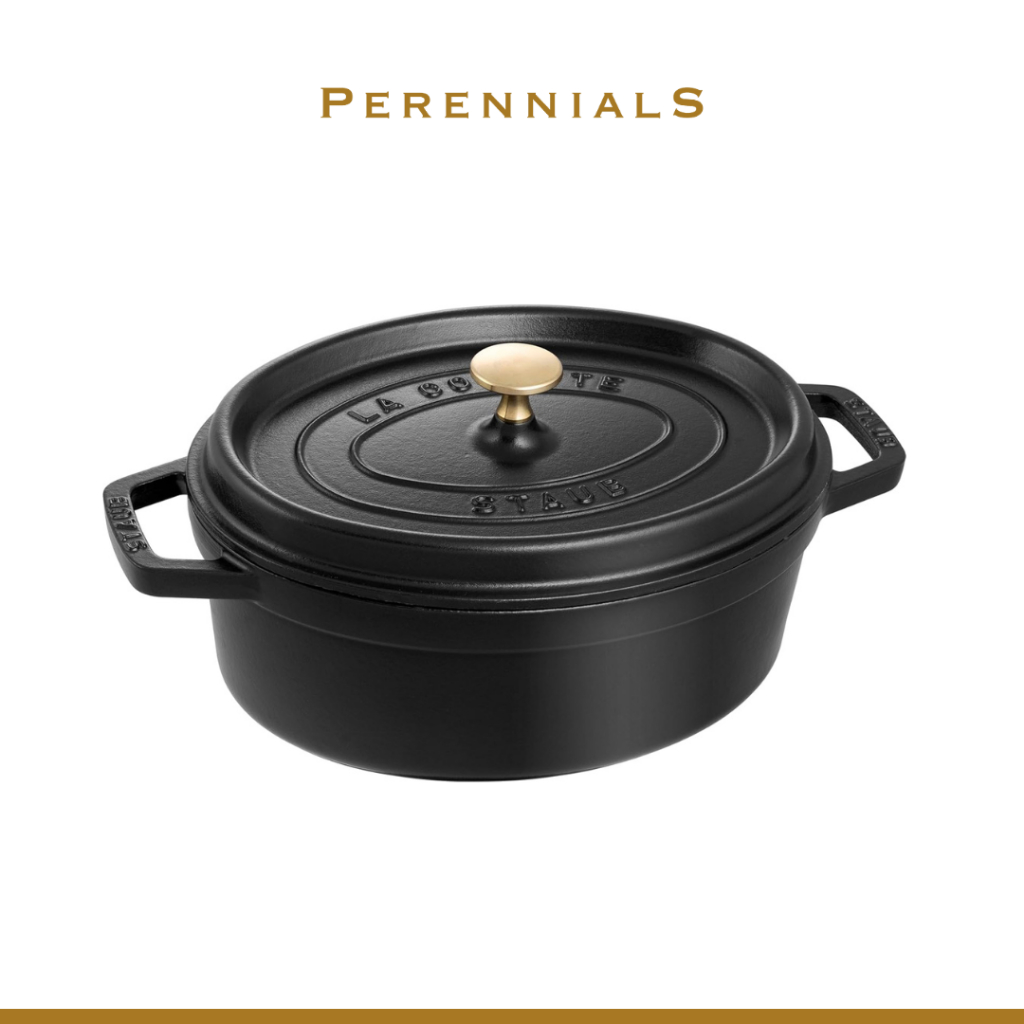 Panci Staub Cocotte 27 cm Black Oval Panci Oval Classic