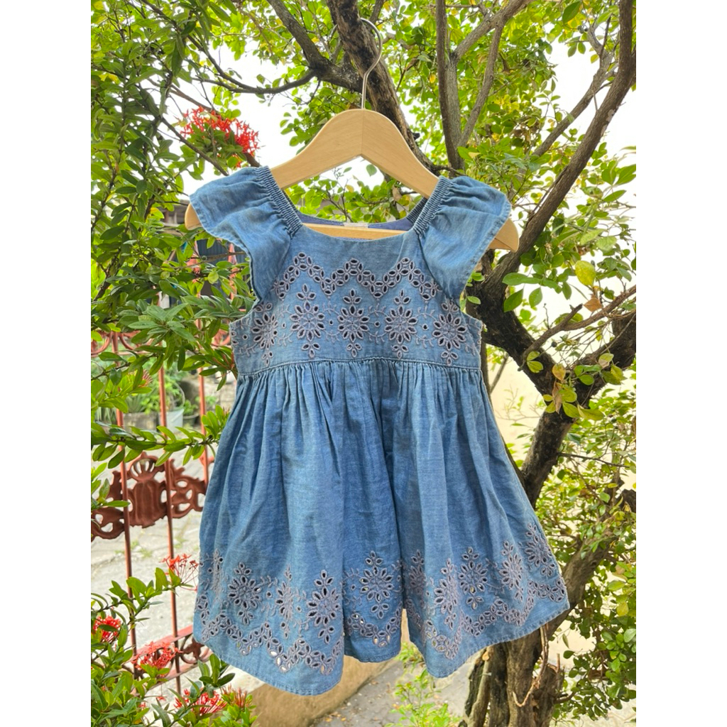 Preloved Dress Denim Anak Bayi Katbol Baby GAP 1thn