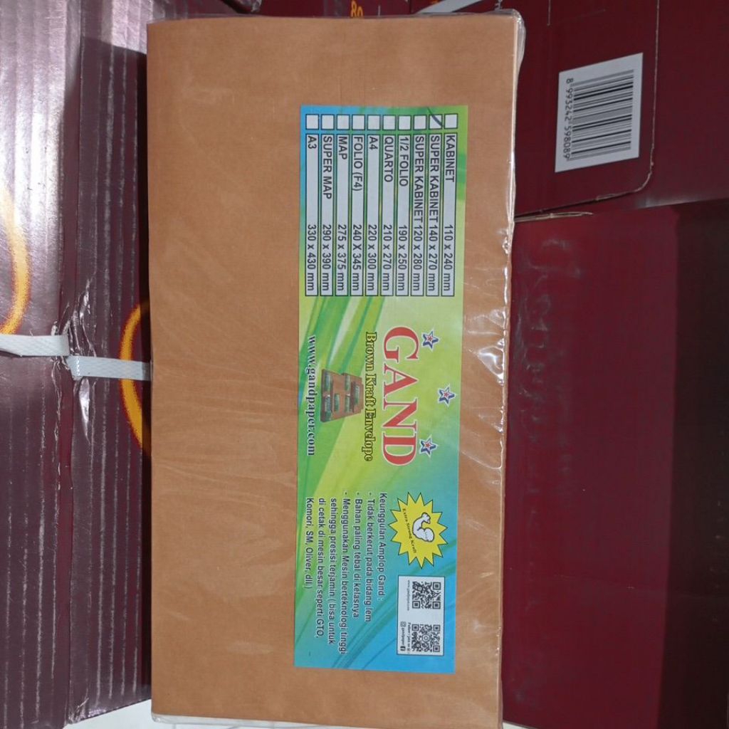 

Amplop coklat gand super kabinet uk 14 cm x 27 cm