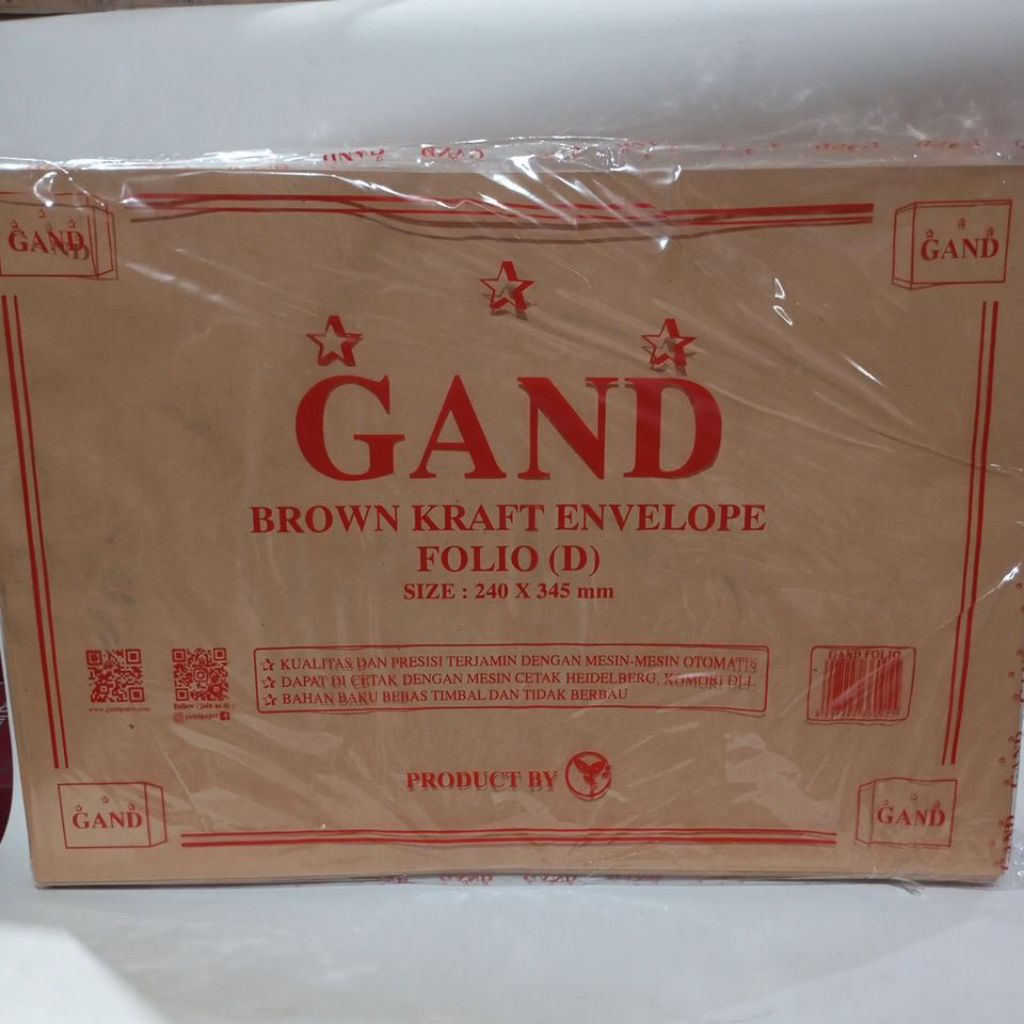 

Amplop coklat folio merk gand