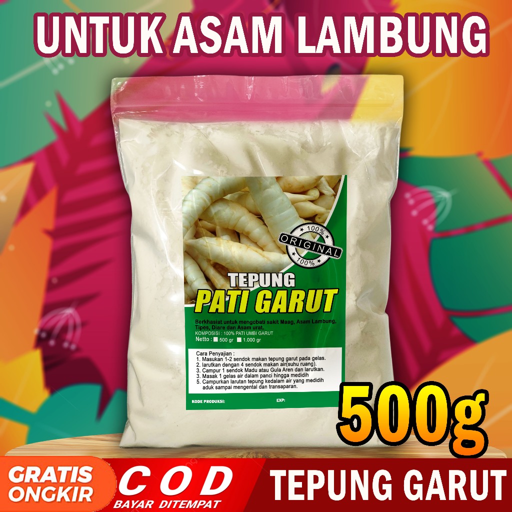 

TEPUNG GARUT UNTUK ASAM LAMBUNG / TEPUNG PATI GARUT / TEPUNG GARUT 500gr
