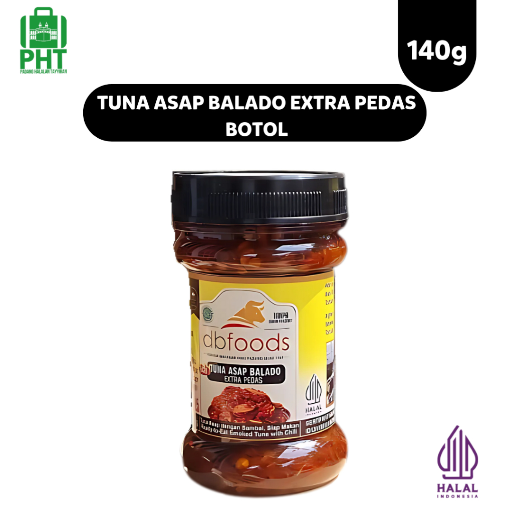 

Tuna Asap Balado Ektra Pedas DBFOODS Botol 140g, Praktis Siap Makan Asli Padang