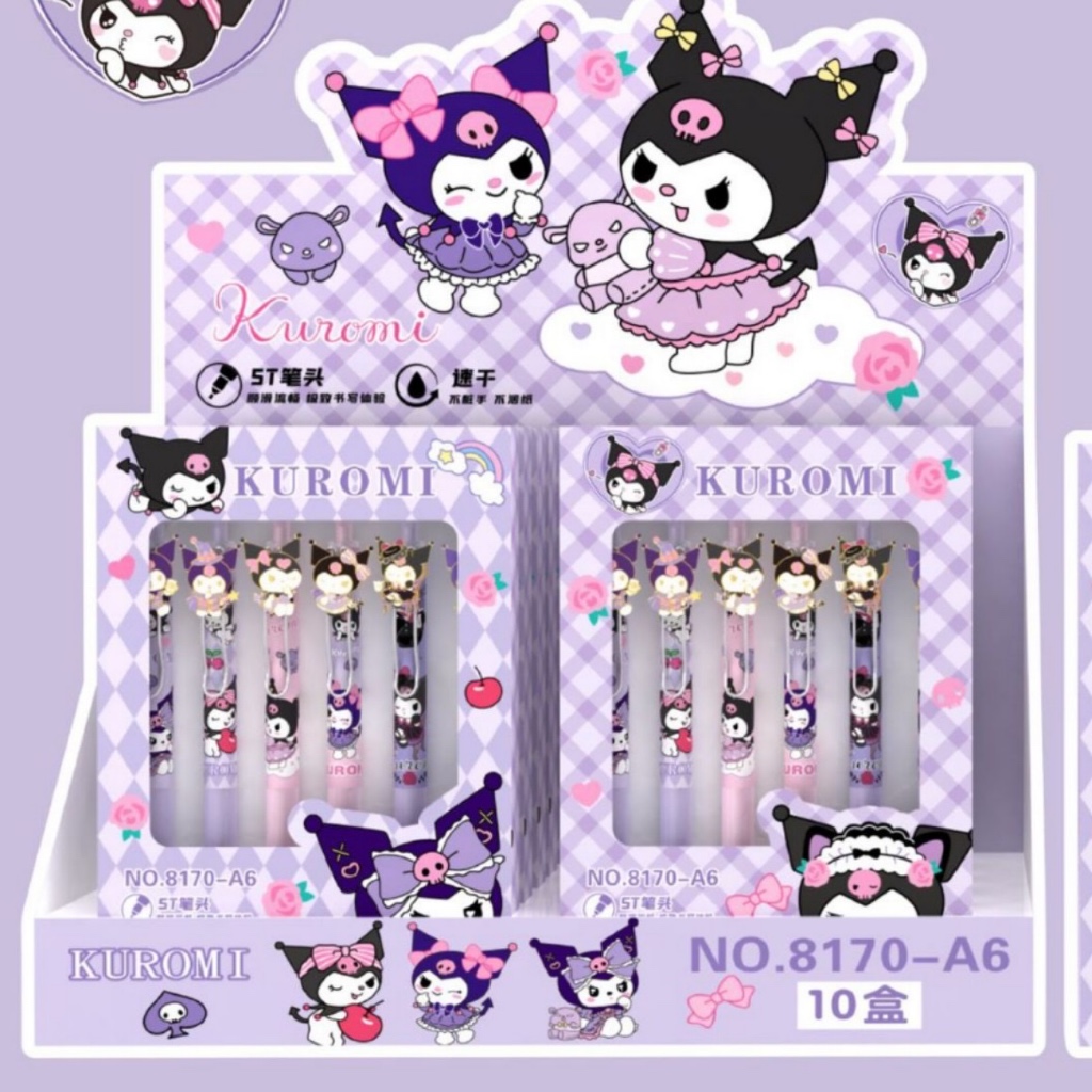 

Purple PL007 Pulpen Gel Bolpin Pen Gel isi 6 pcs Karakter Sanrio Kuromi Melody Capibara Capybara Kapibara Pulpen Cetek 0.5mm cocok untuk hadiah gift kado ulang tahun