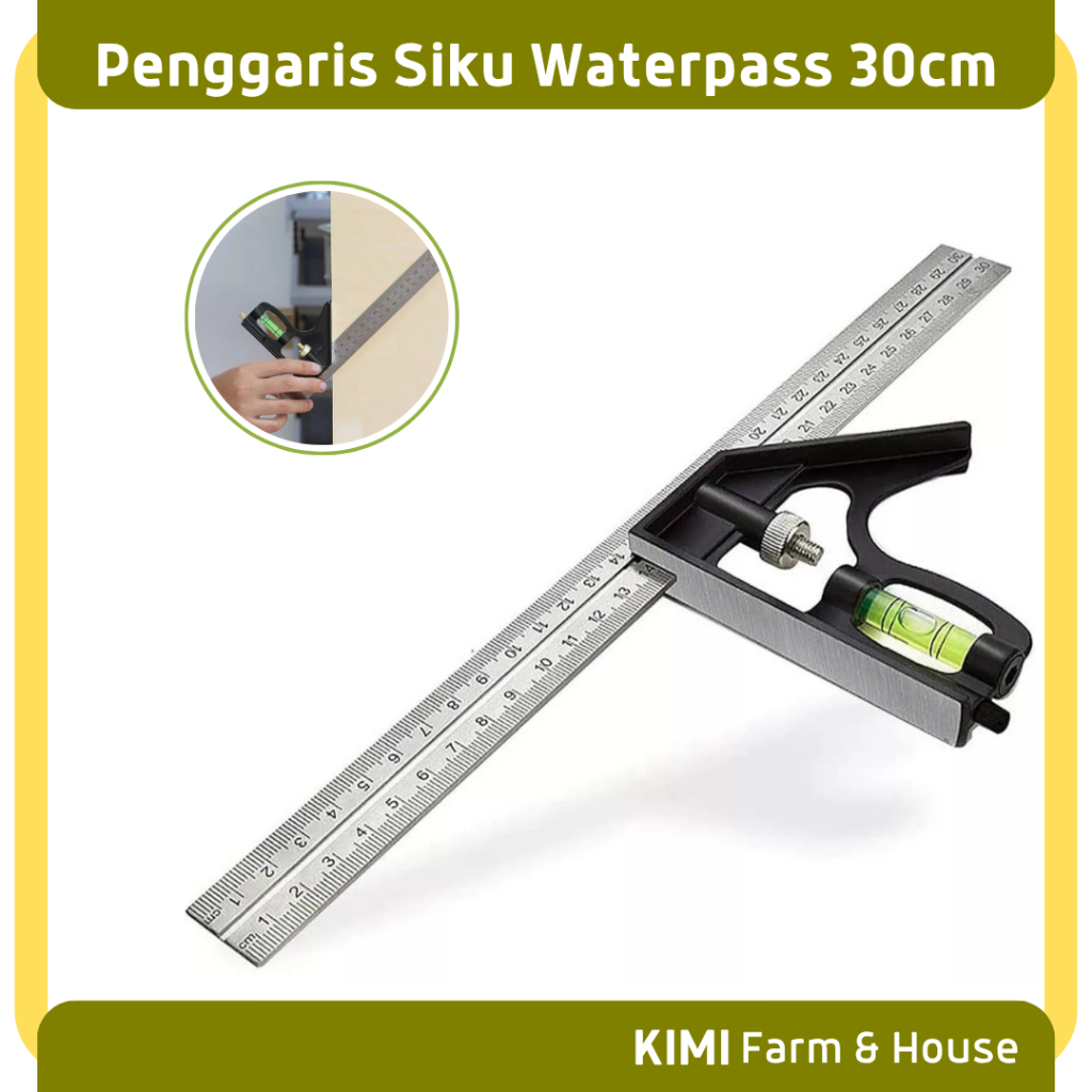 

Penggaris Sudut Waterpass L 30cm Penggaris Pasekon Penggaris Tukang Kombinasi Penggaris Serbaguna 12 inch