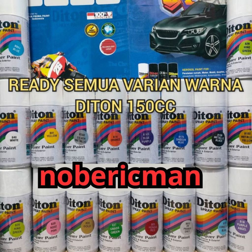 Pilok Pilox Cat Diton 150cc Biru metalic. Biru muda. Ungu.Silver.Gold.Putih.Hitam doff. Metalic Dll 