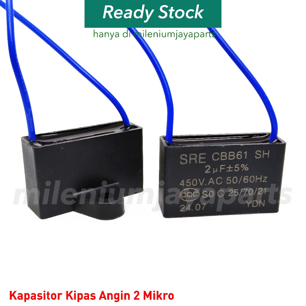 KAPASITOR KIPAS ANGIN 2 UF UF Mikro / Capasitor Kipas Baling Plastik Kipas Besar Advance TDS Maspion