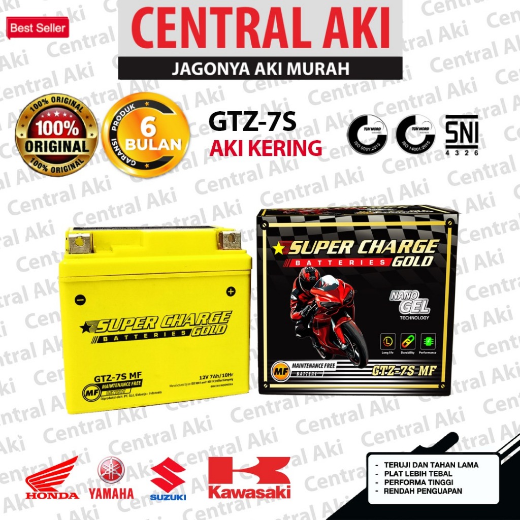 Aki NMAX Old NMAX New SUPERCHARGE GOLD GTZ7S Accu Motor Gel