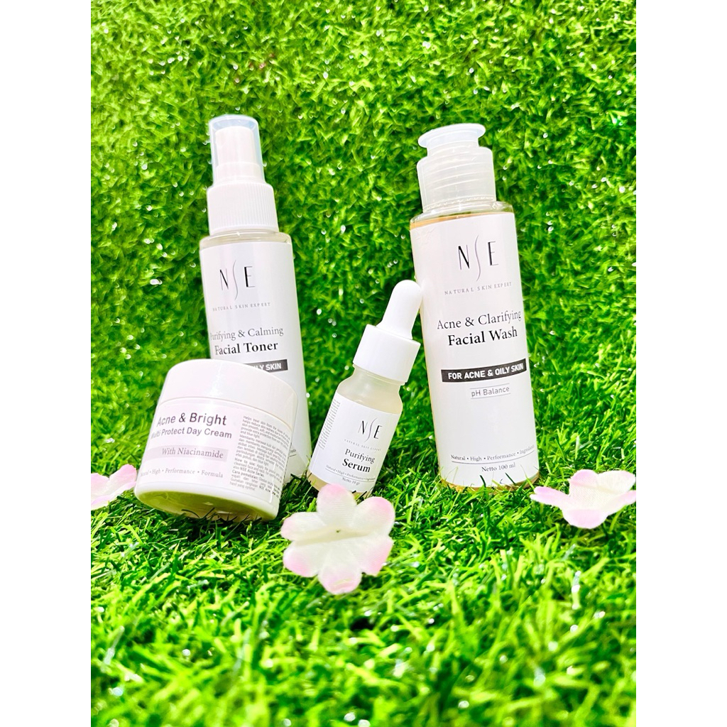 NATURAL SKIN EXPERT - Skincer Set Acne Tidak Termasuk Night Cream, Untuk Muka Berjerawat dan Berminy
