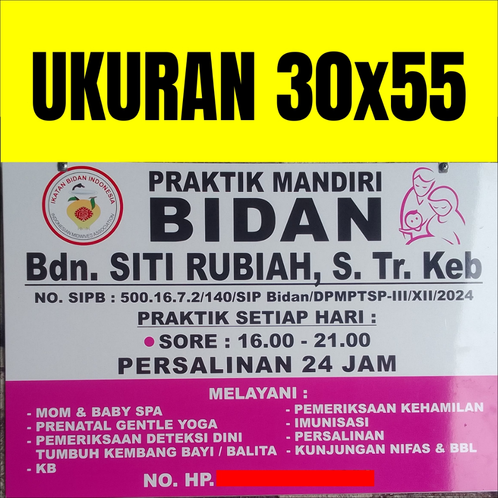 

Papan Nama Acrylic 30x55 Papan Nama Dokter Plang Bidan Praktek Sekolah Sign Label 30*55 Akrilik