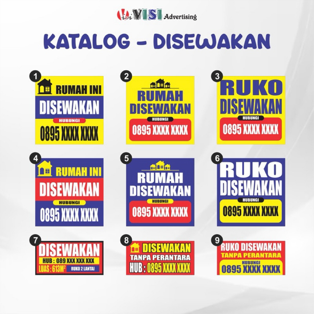 BANNER DISEWAKAN RUMAH/RUKO/TANAH MURAH