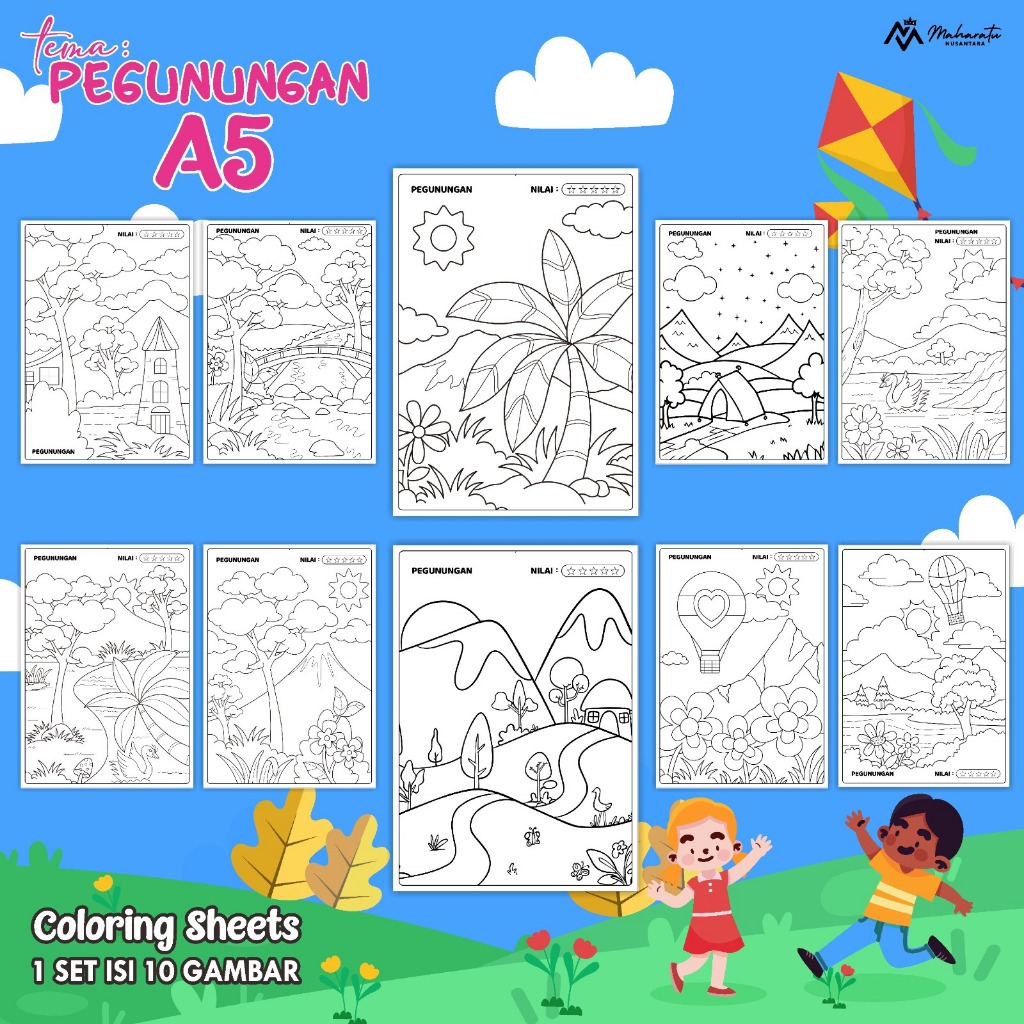 

KERTAS MEWARNAI EDUKASI ANAK TEMA PEGUNUNGAN READY STOCK - COLORING SHEET ISI 10 LEMBAR UKURAN A5