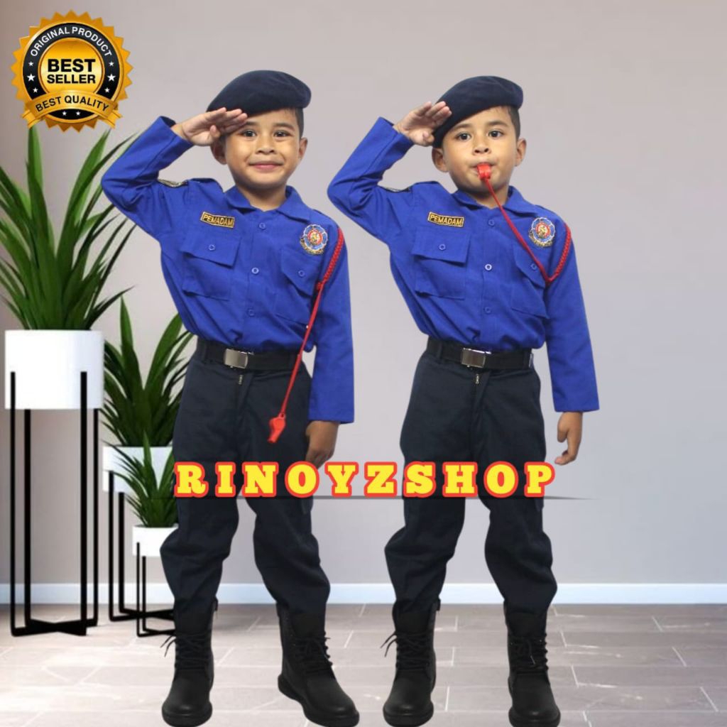 PROMO  BAJU PROFESI / BAJU DAMKAR ANAK /KOSTUM PEMADAM ANAK / BAJU KARNAVAL PEMADAM KEBAKARAN CILIK 