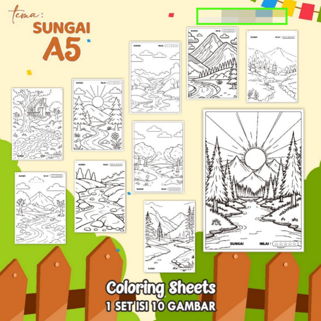 

KERTAS GAMBAR MEWARNAI TEMA [SUNGAI] A5 ISI 10 LEMBAR - COLORING SHEET FOR KIDS READY STOCK