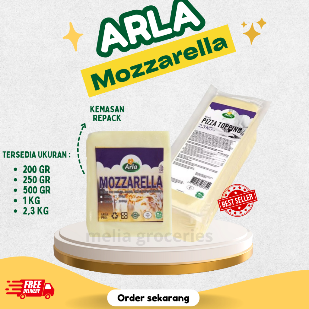 

Mozarella Arla 1kg / Keju Mozarella Arla 1kg (halal)