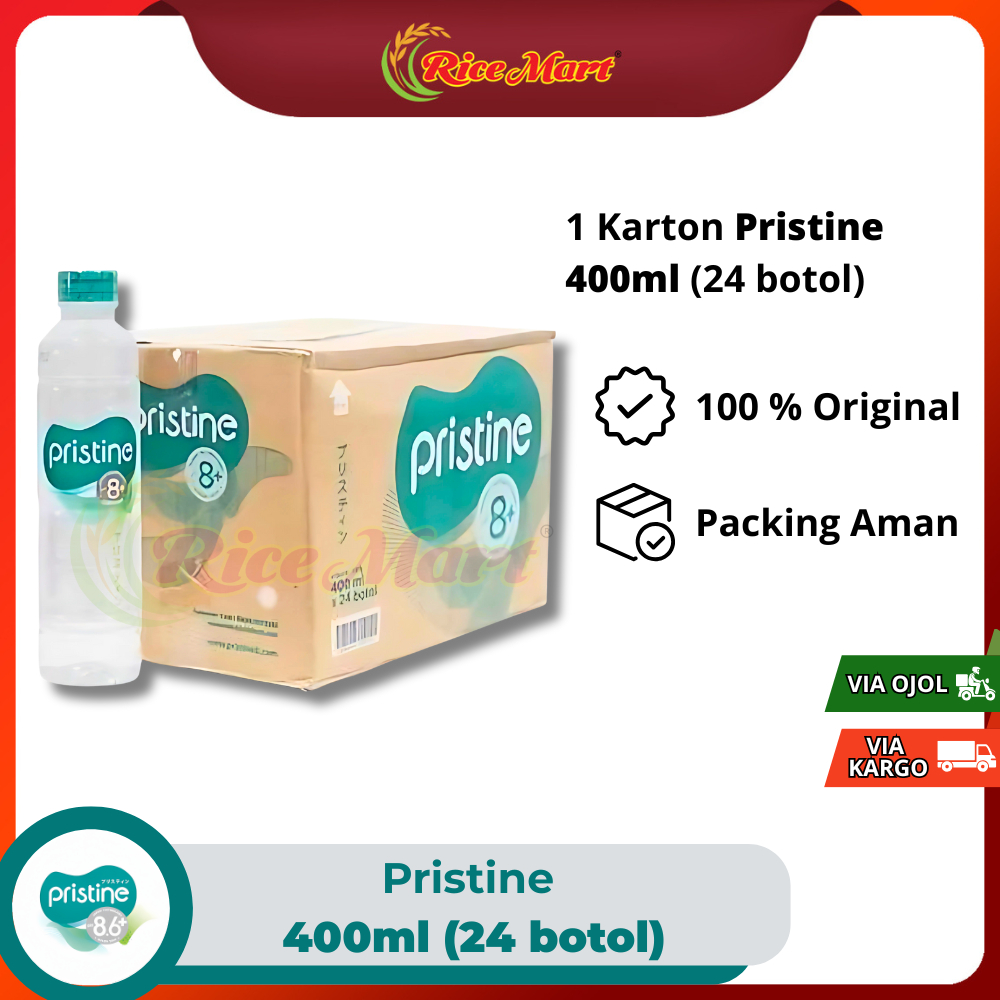 

PRISTINE 8+ 400ml Air Mineral 1 Karton isi 24 Botol / PRISTINE 400ml 1 Dus